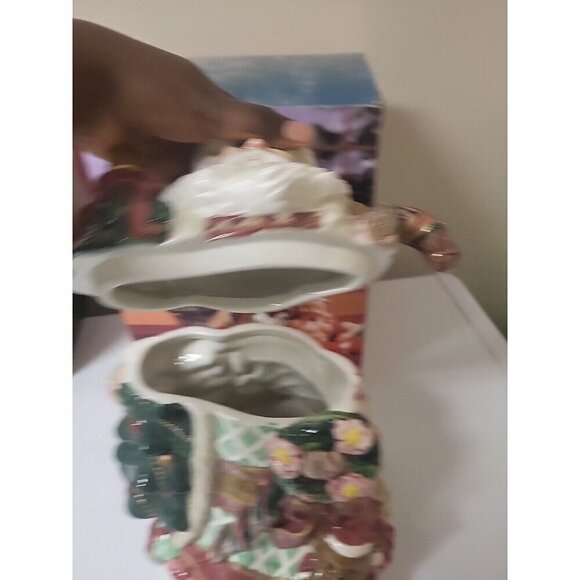 Festive Design Colorful Hand Painted Ceramic Santa Claus cookie jar 13 inches - Picture 8 of 16